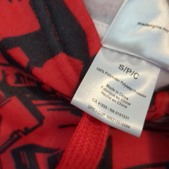 Marvel Deadpool Hoodie Graphic Logo Mens Small Red Streetwear Cosplay - Picture 6 of 9